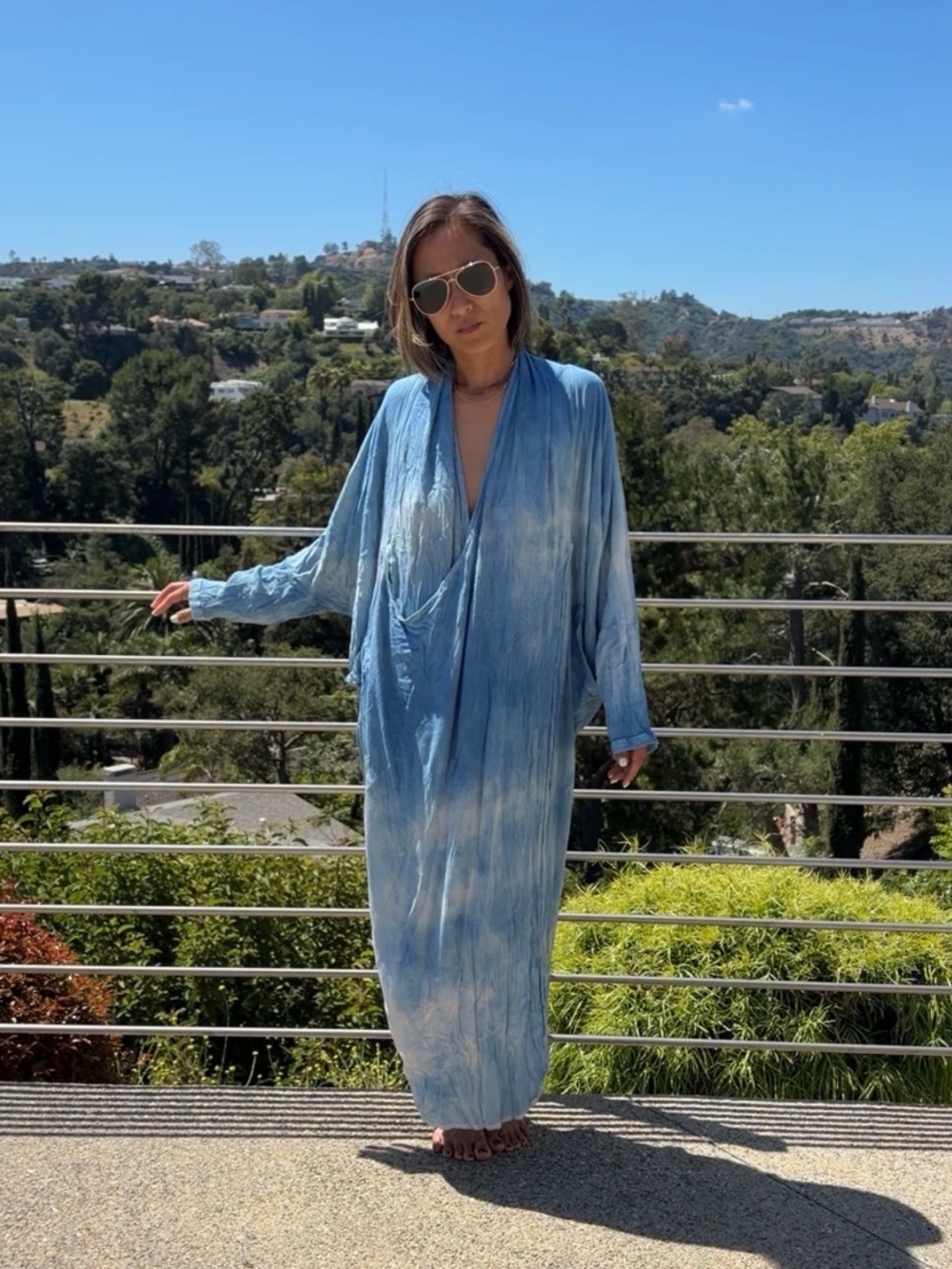 Maria Cauldron Diamond Dress Blue indigo maxi robe festival outfit one size